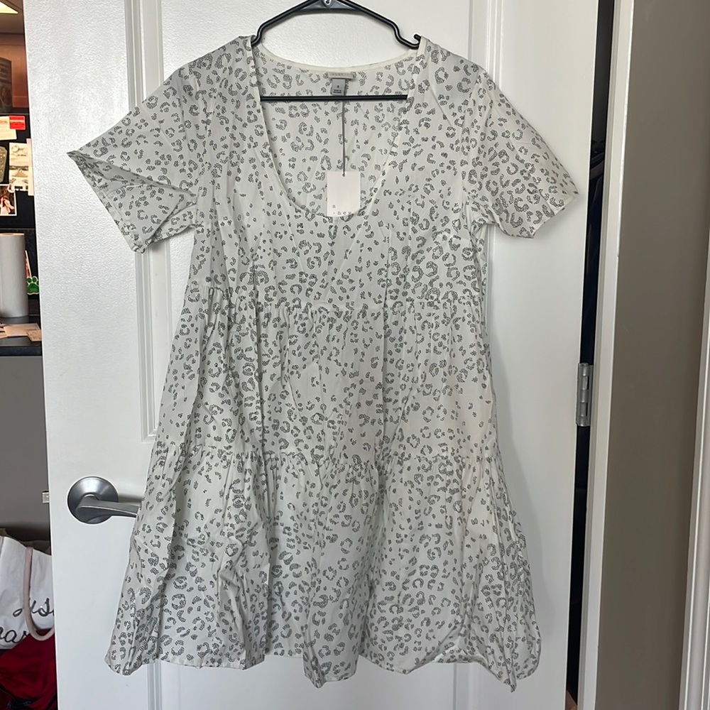 Leopard print smock dress